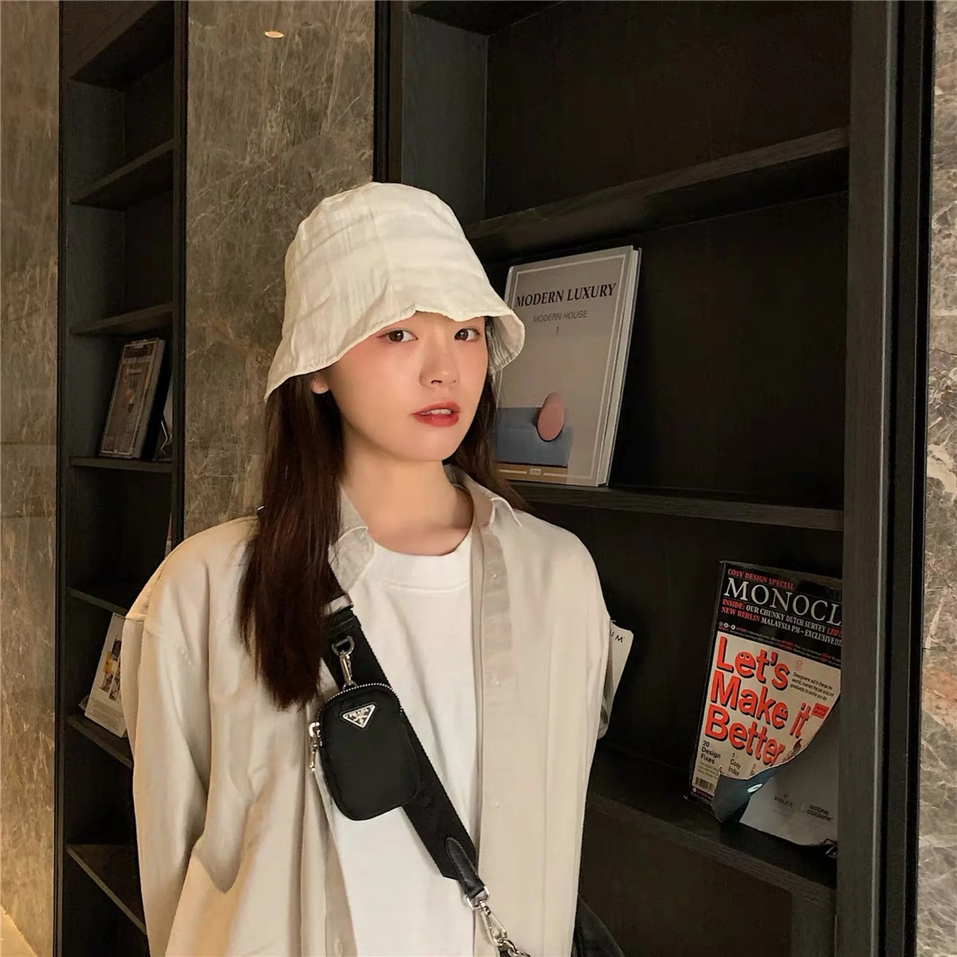 Fisherman Hat for Women Thin Section Fashion All-Match Summer Breathable Design Bucket Hats Soft Solid Color Pleated Style