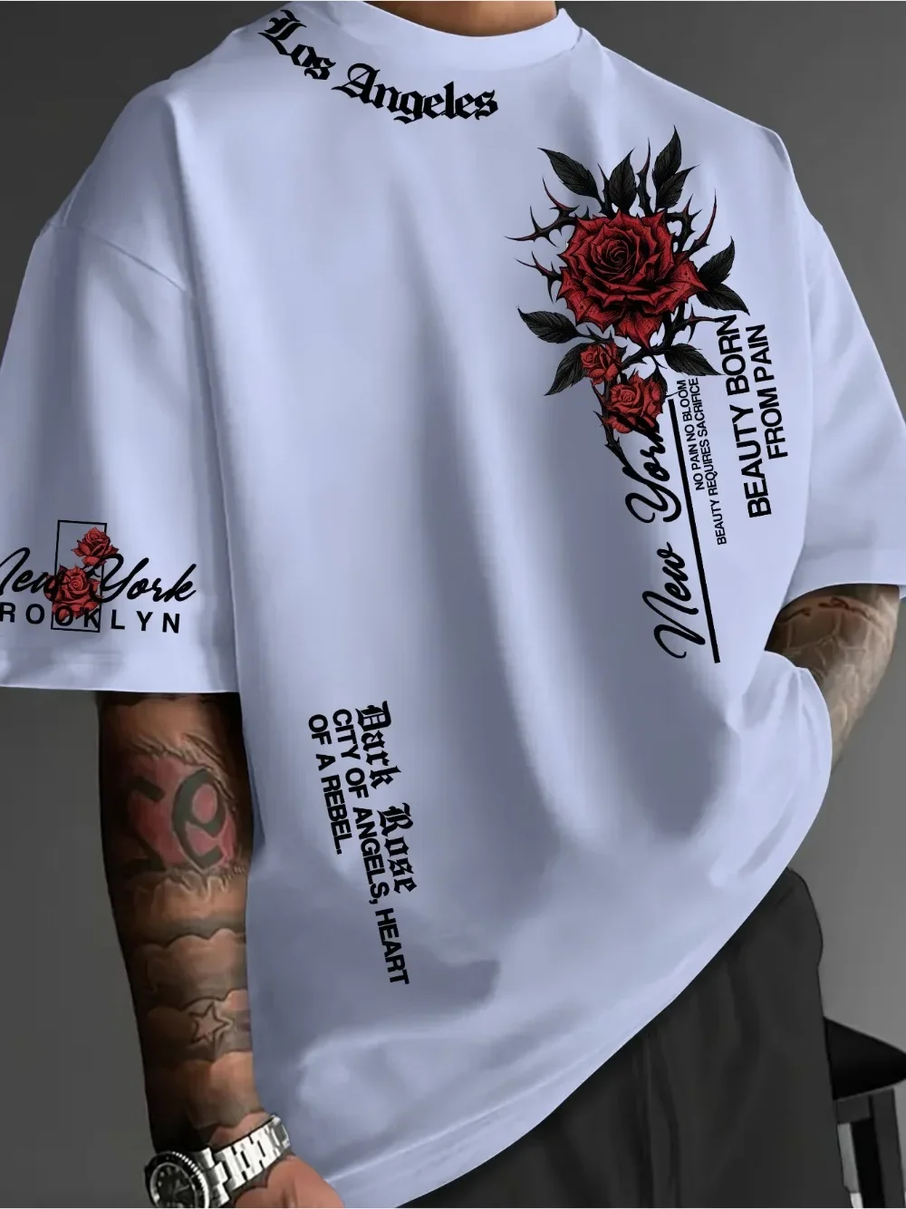 Harajuku Gothic Letters 3D-Druck Sport Schnelltrocknend Breatha Herren T-Shirt Outdoor Street Casual Fashion Y2K Eltern-Kind-Kleidung – Detail 6