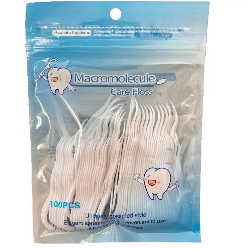 Disposable Ultra-Fine 100PCS Dental Floss Sticks Portable Toothpicks for Family Daily Oral Care Use