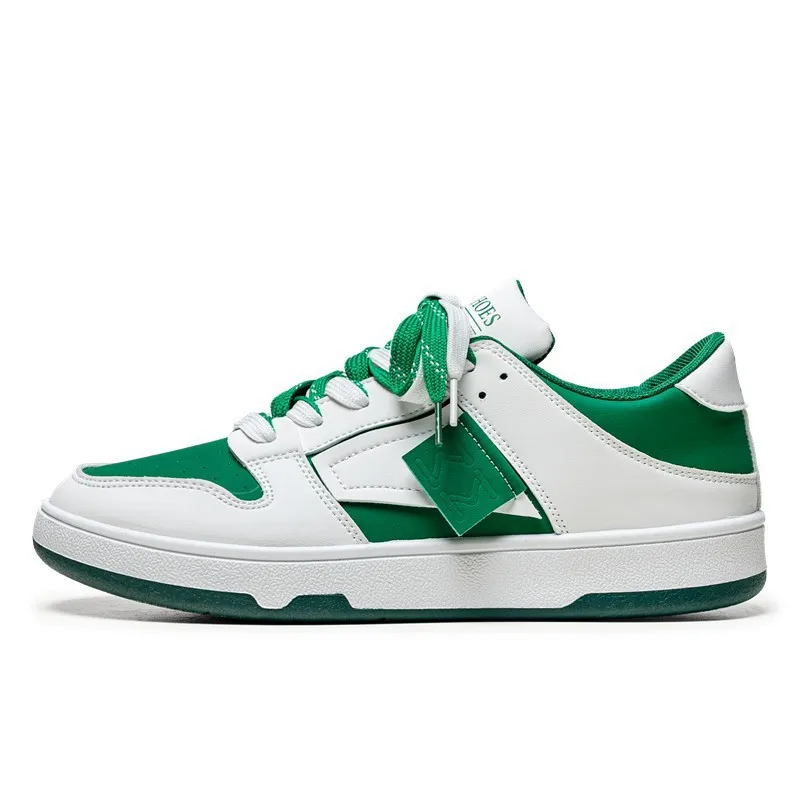 جديد 2025 أحذية رياضية كاجوال للرجال نعل سميك منخفض علوي قابل للتنفس مريح بمقدمة مستديرة كتلة ألوان نعل خارجي من المطاط الصناعي PU #5