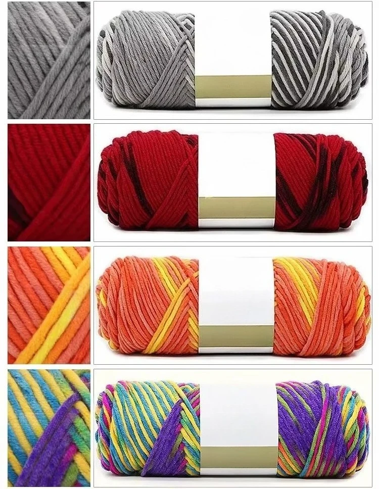 100g/Ball Milk Cotton Knitting Yarn Soft DIY for Baby Scarf Hats Dolls Hand Knitted Crochet Wool Yarn Needle Line Colorful Craft