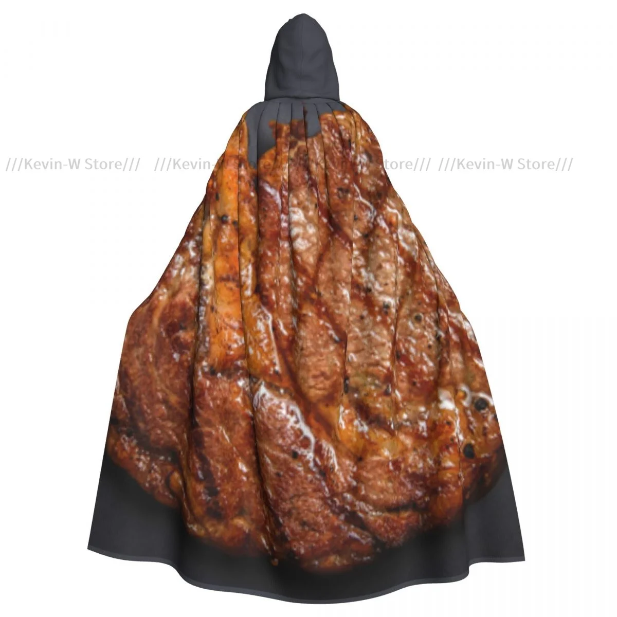 Adult Cloak Cape Hooded Fresh Fried Beef Steak Medieval Costume Witch Wicca Vampire Elf Purim Carnival Party