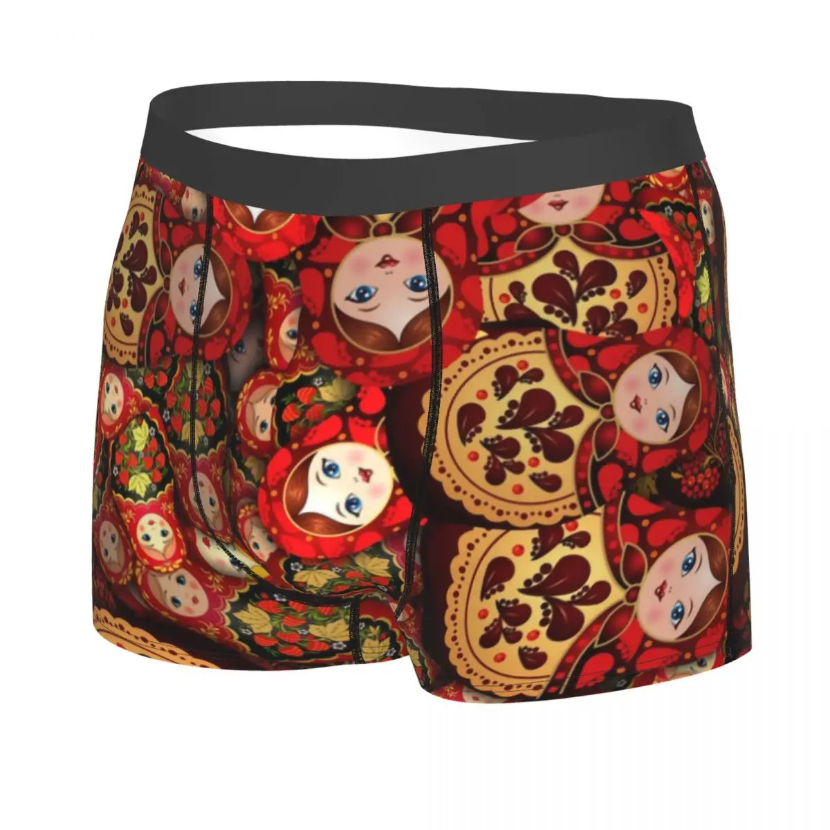 Russia Matryoshka Doll Underwear Men Sexy Printed Customized Russian Folk Art Babushka Pattern Boxer Shorts Panties