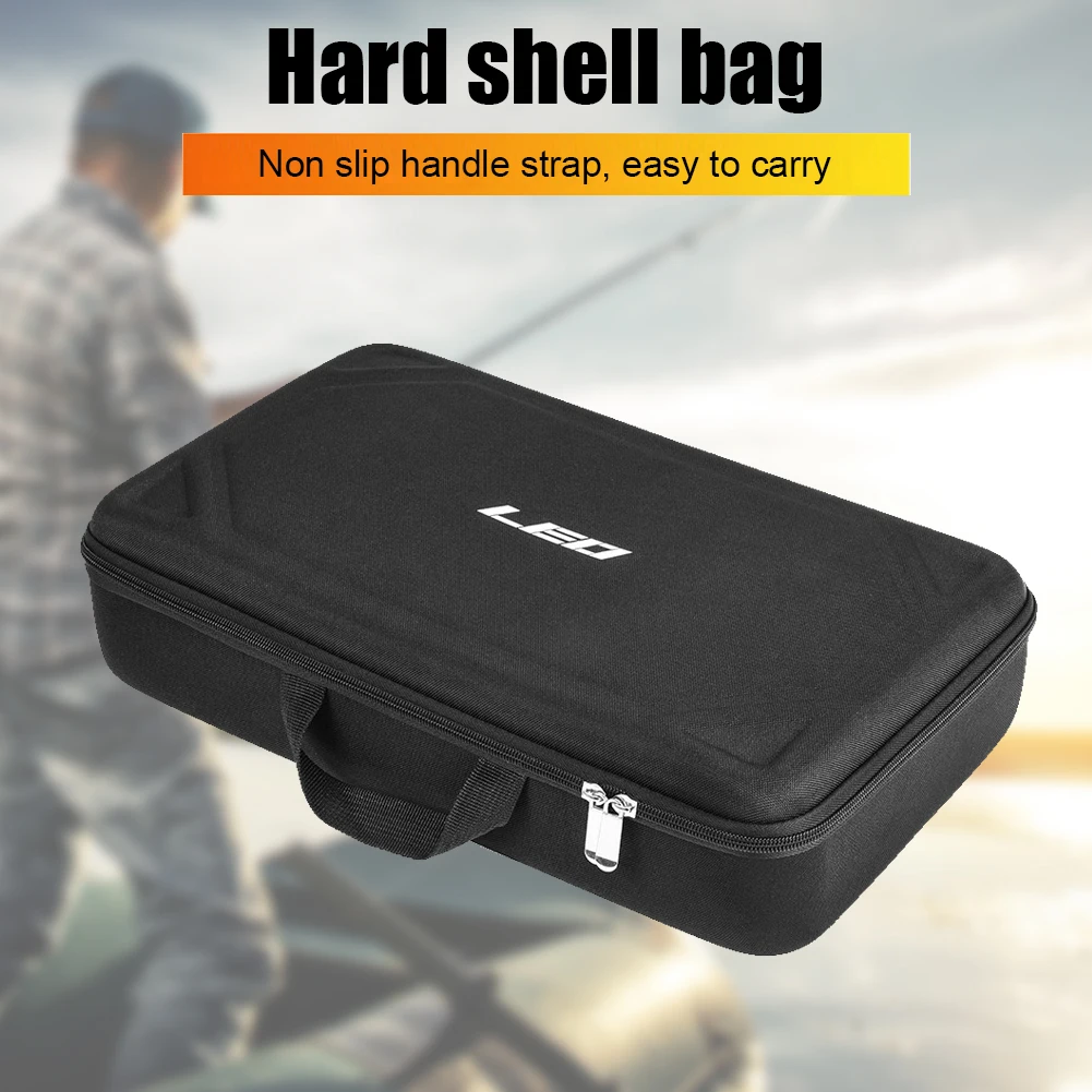 LEO Outdoor Fishing Lure Box Multifunctional Tackle Reel Carry Bag Shockproof EVA Hard Shell 600D Nylon Fishing Accessory Bags