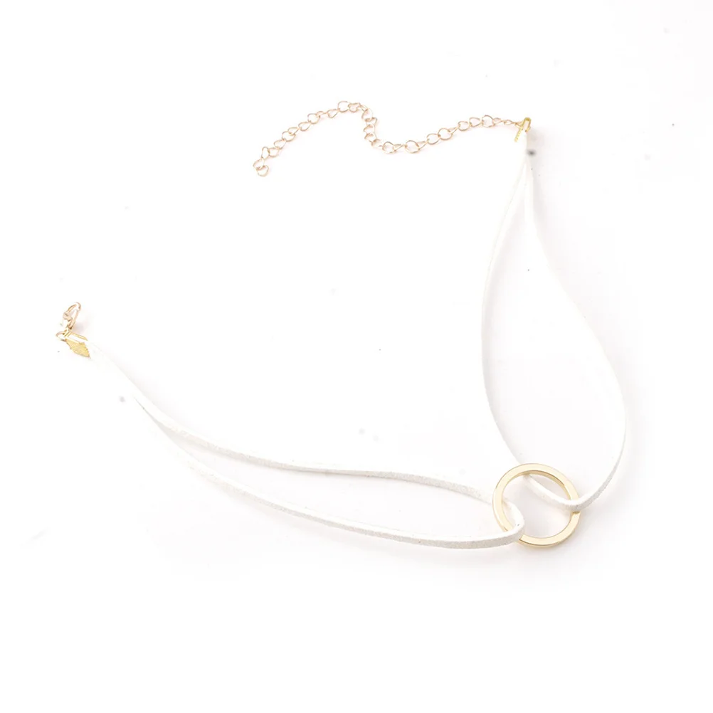 

3Pcs Adjustable Gothic Choker Necklace Circle Pendants Black White Brown Rope Women Punk Collar Fashion Choker for Holiday Beach