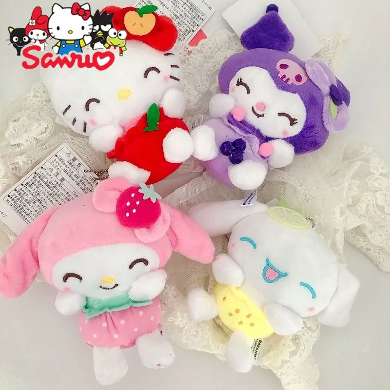 

Коллекция мультяшных клубничных фруктов Sanrio Melody Kuromi Hello Kitty Cinnamoroll флис для Кул Подвеска сумка очаровательная аниме детская игрушка