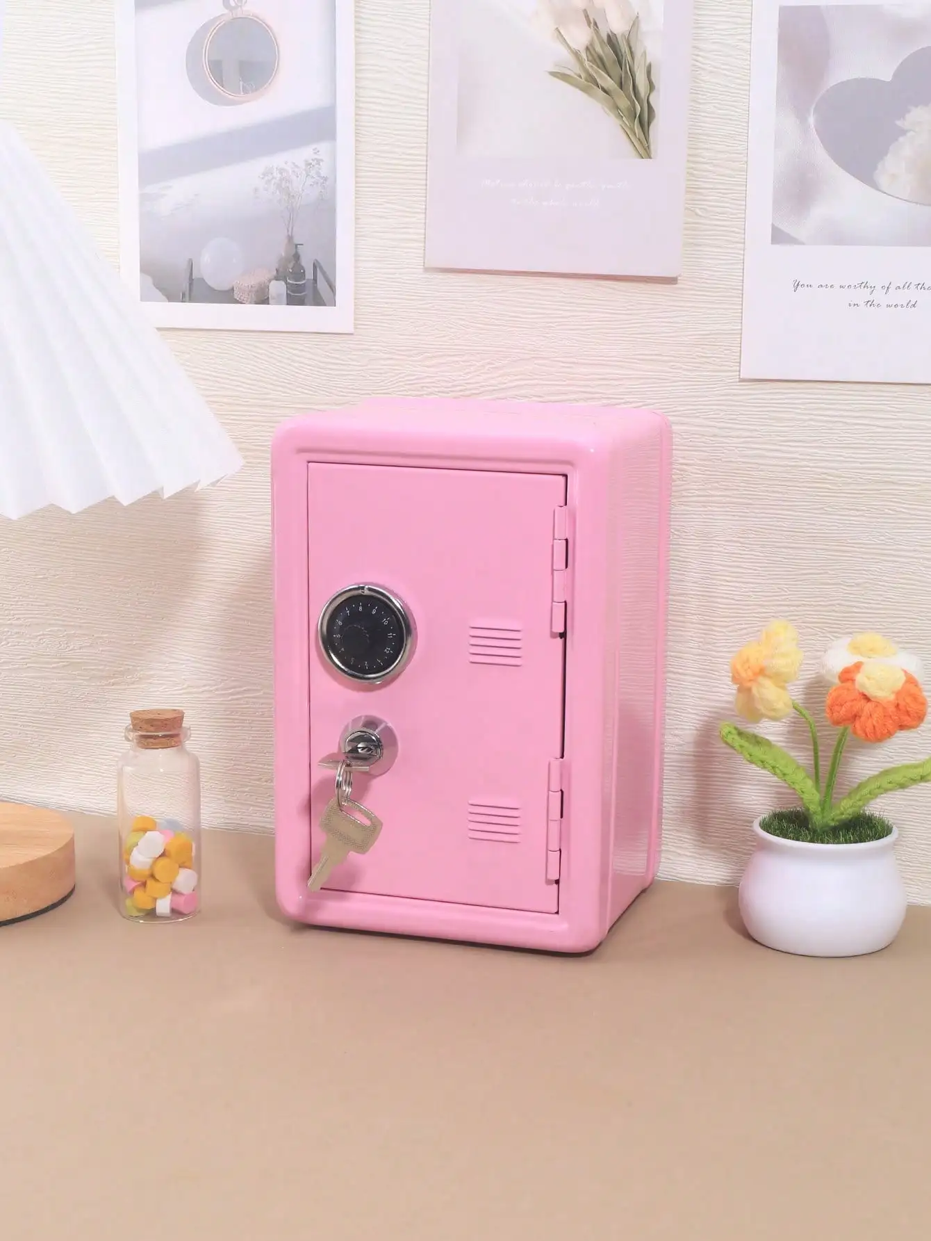 Home Mini Safe - Small Lockable Storage Box With Combo & Key, Protects Valuables, Cash, Documents & Personal Jewelry