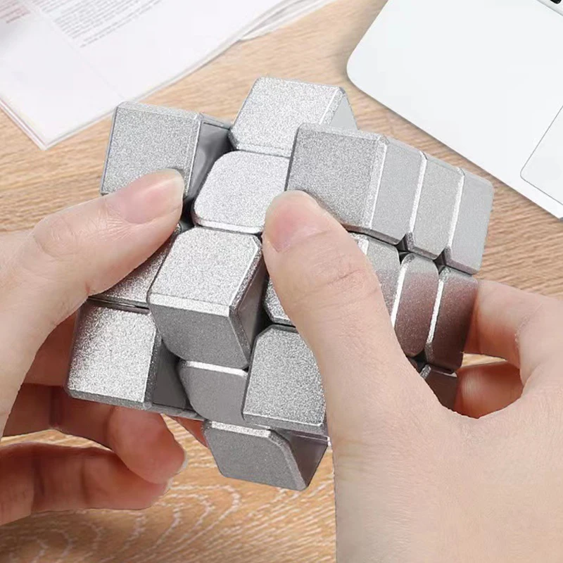 Cubo Mágico rompecabezas de Metal para niños, Juguetes educativos mágicos profesionales, Juguetes Y aficionados