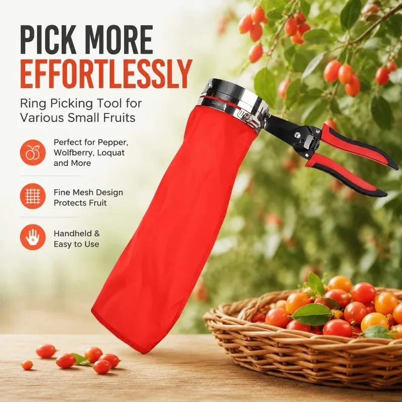 New Manual Handheld Fruit Picker Ultra Fine Ring Structure for Zanthoxylum Wolfberry Loquat Granule Harvest Portable Hand