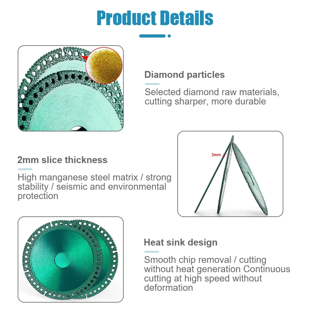 Indestructible Ultra-Thin Saw Blade Diamond 10cm Cutting Disc Composite Multifunctional Marble Tile Cut for Grinder