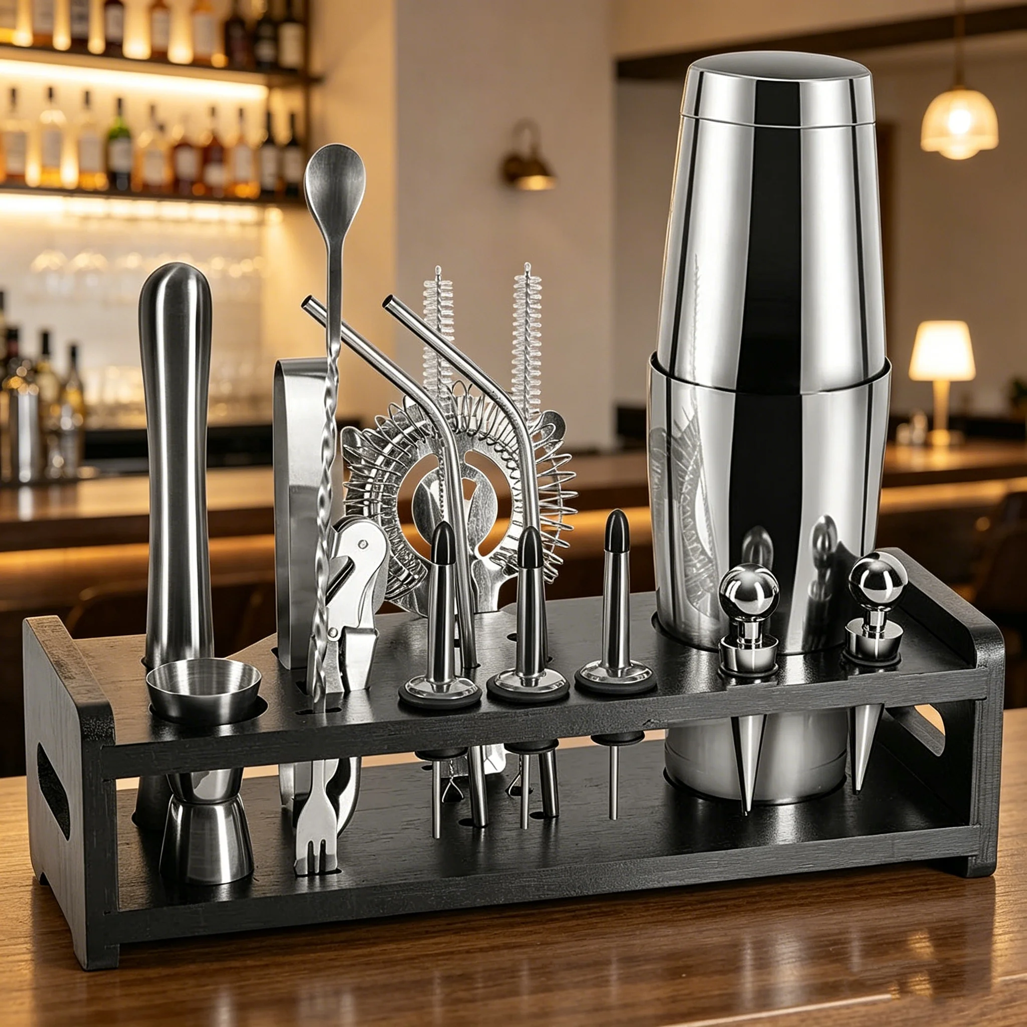 Boston Shaker Set - stllCocktail Shaker Set 18 Pieces Stainless