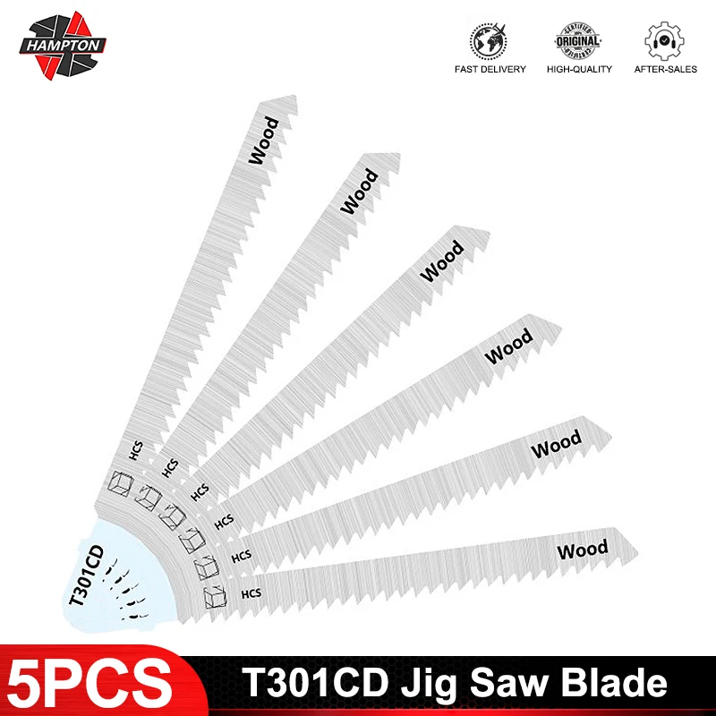 1PC T301CD Jig Saw Blade HCS Jigsaw Blades T Shank Wood Cutting Blades Power Tool Reciprocating Saw Blade