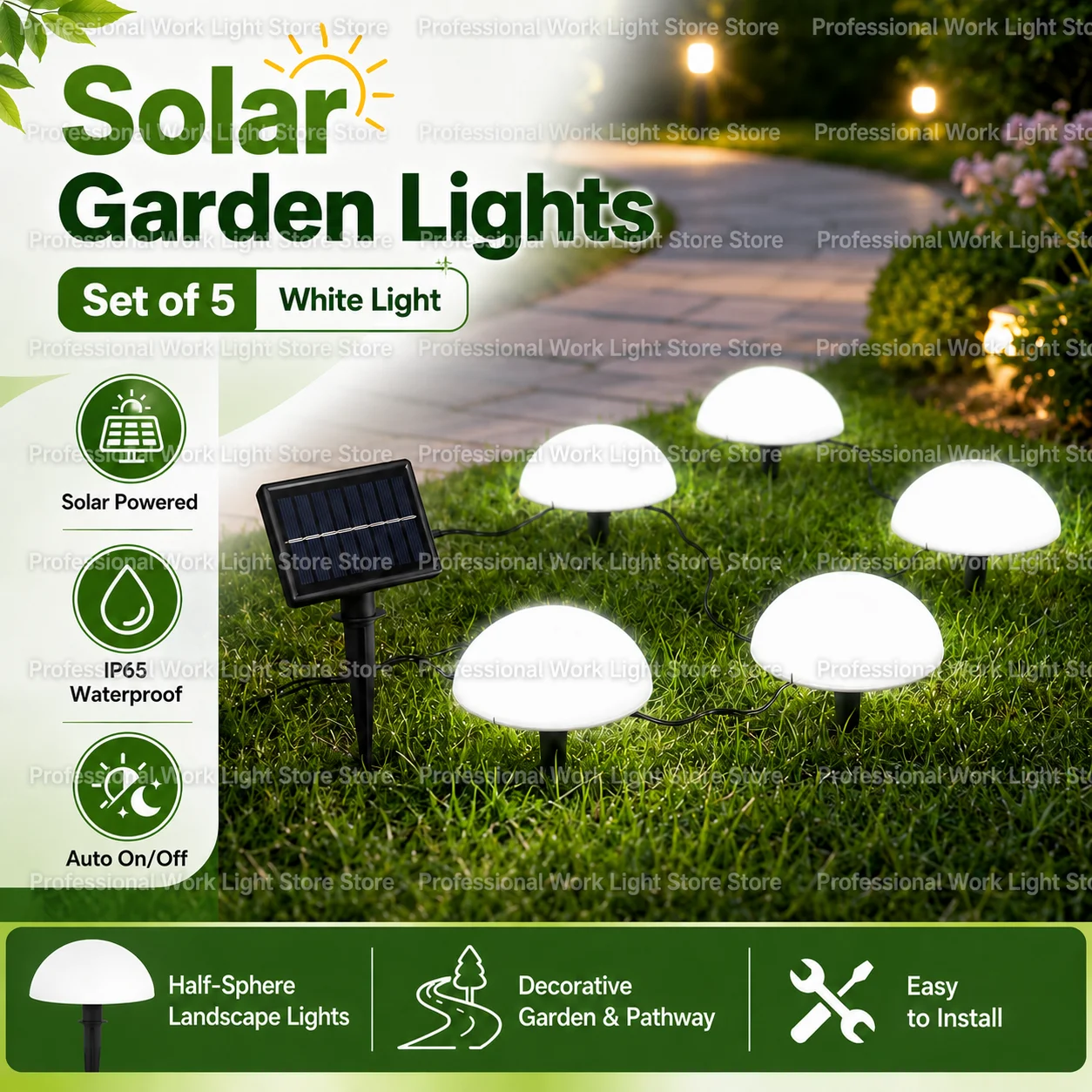luz-de-solo-led-para-exterior-com-energia-solar-a-prova-d'agua-com-controle-de-iluminacao-para-caminhos-e-decks-cinco-em-um-luz-branca-fria