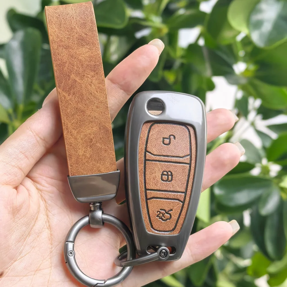 

3 Buttons Zinc Alloy Car Remote Key Case FOB For Ford Ranger C-Max S-Max Focus Galaxy Mondeo Transit Tourneo Custom Key Bag
