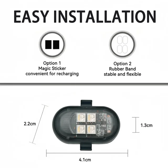 4/6PCS RGB Led Car Strobe Lights Motorcycle Wireless Light Aircraft Airplane Helicopter Warning Lights LED Flash with USB Charge 6
