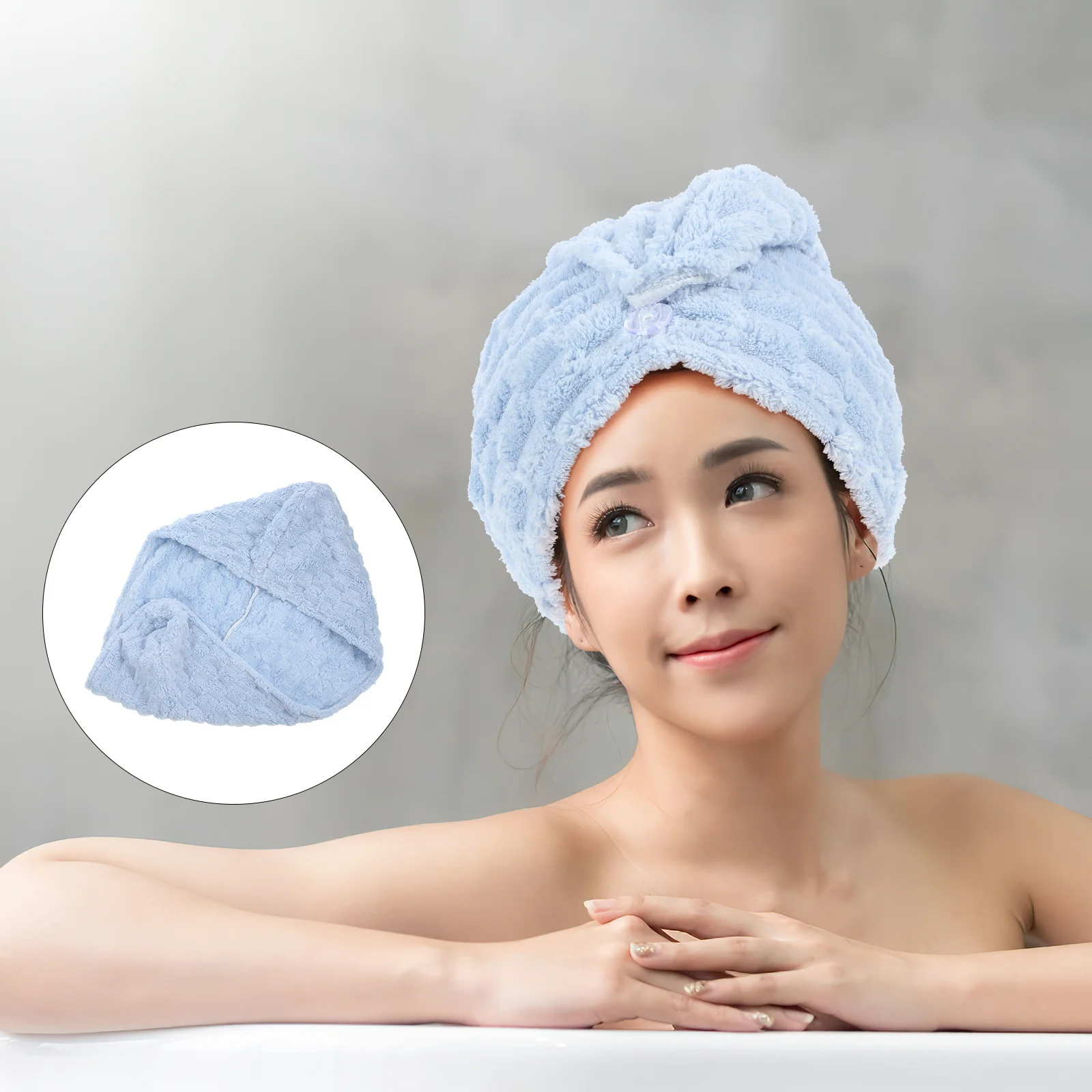 Toalla de Pelo de Terciopelo Grueso para Mujer, Secado Rápido, Reutilizable, Turbante para Cabello Mojado, para Baño y Ducha, Toalla de Cabeza con Dibujos Animados