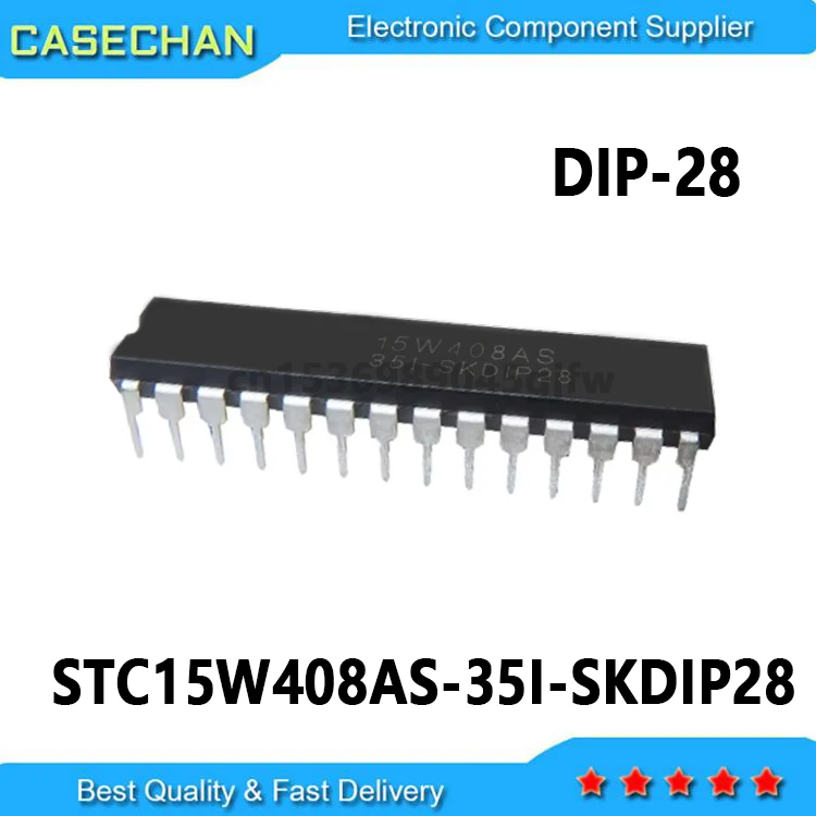 

10 шт. новые и оригинальные STC15W408AS-35I-DIP28 STC15W408AS DIP-28 STC15W408AS-35I-SKDIP28