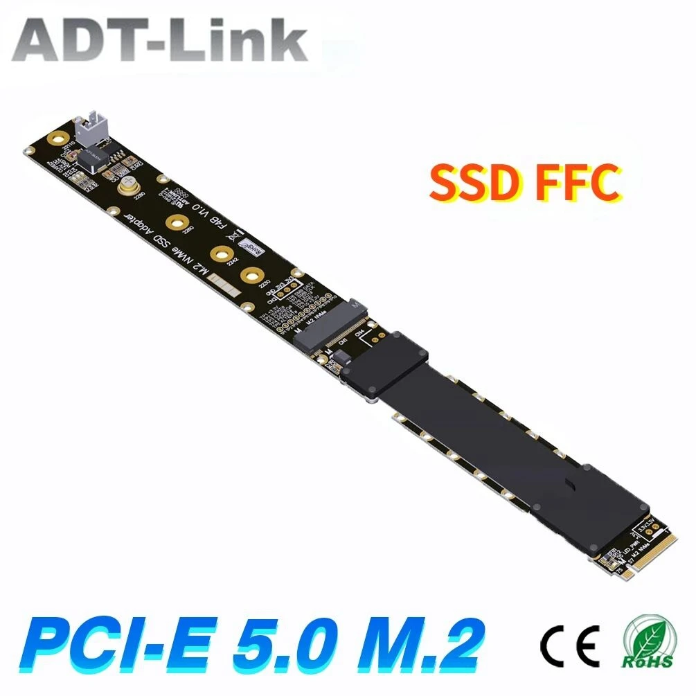 

ADT-Link New F44AB M.2 for NVMe SSD FFC Extension Cable Solid State Drive Riser Card Support M2 to PCI Express 5.0 X4 PCI-E GEN5