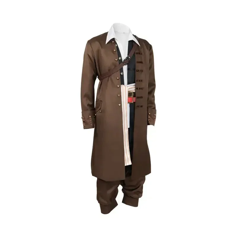 CosDaddy الكابتن جاك سبارو تأثيري حلي معطف سترة الكبار قبعة شعر مستعار الدعاوى هالوين كرنفال حلي Q