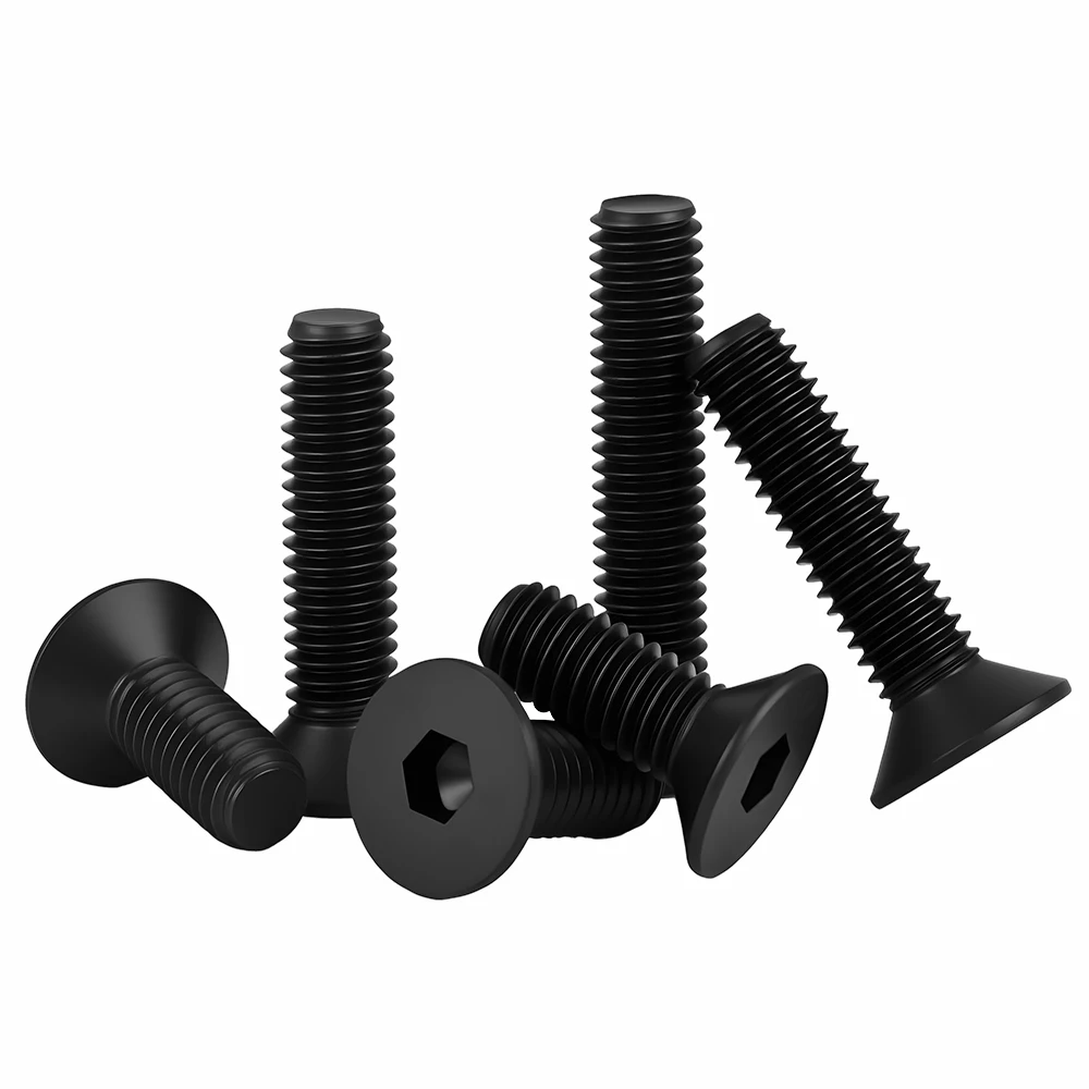 Stahl der Güteklasse 10.9 DIN7991 Sechskant-Innensechskantschraube mit Senkkopf, schwarze Innensechskantschrauben M2M2.5M3M4M5M6M8M10M12 – Detail 2