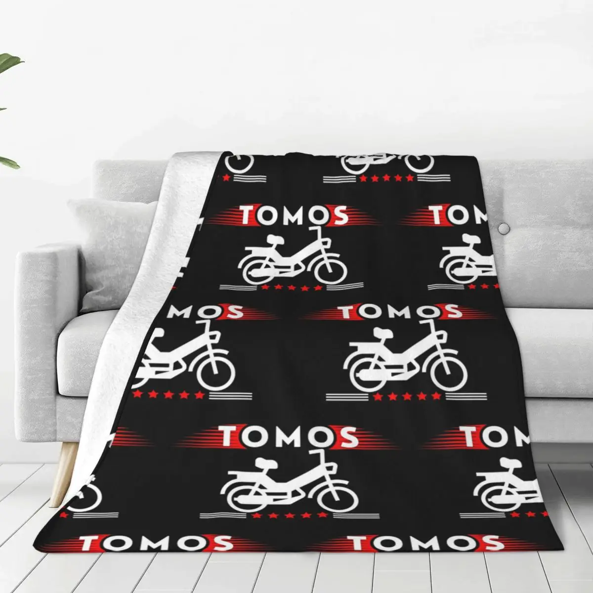 Tomos Moped Blanket Flannel Portable Sofa Throw Blankets For Home Bedroom Office Throws Bedspread Quilt