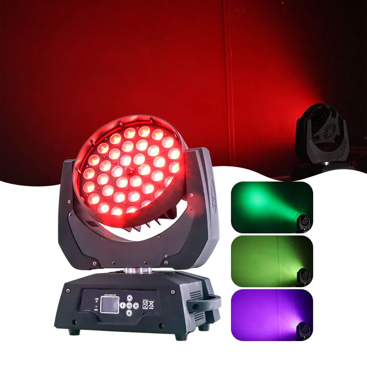 36pcs 4 in 1 Dye Par Light RGB DMX Wash Zoom Moving Head Light for Club Dj Lighting