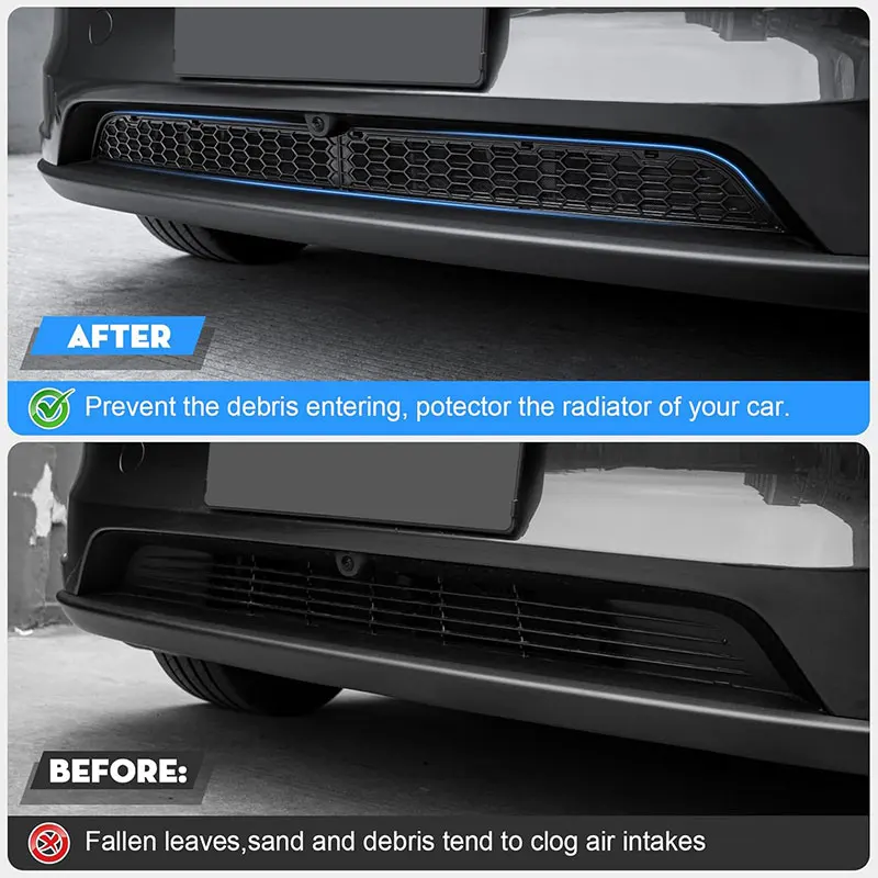 Front Bumper Grill Mesh Air Inlet Vent Cover For Tesla Model Y Juniper 2026 Grille Guards Protector Anti-insect Net Accessories