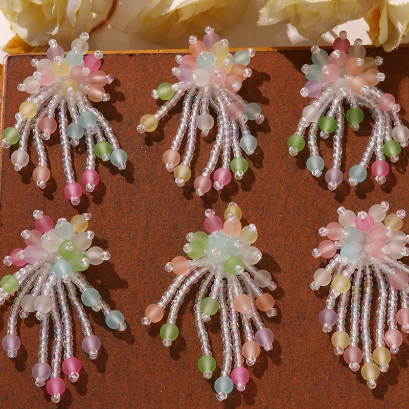 Shoe Clip 1 Piece Colorful Pearl Tassel Seed Bead Forest Fresh Lightweight Versatile Ornament for Clear Crystal Jelly Clogs