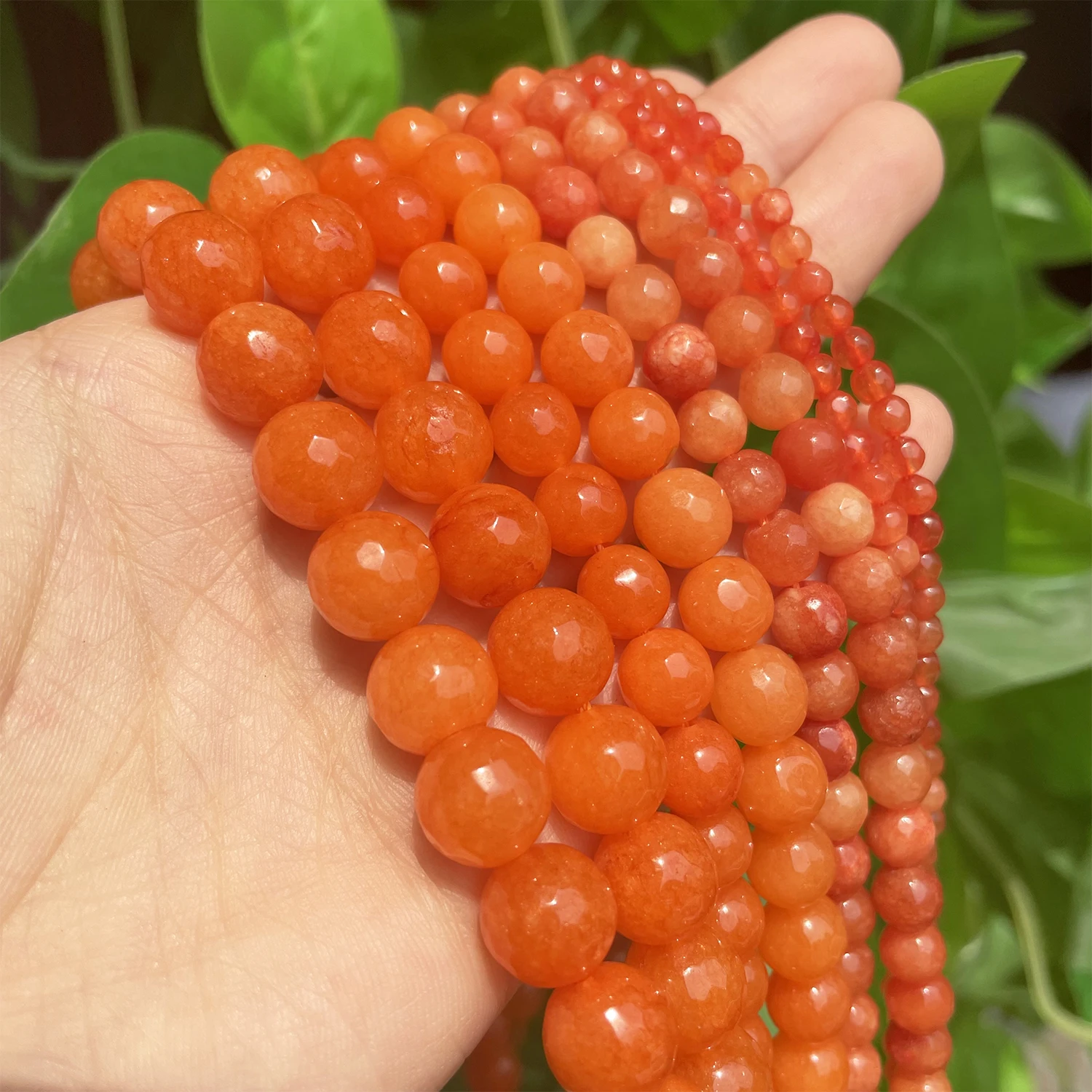 Natural Stone Beads Faceted Orange Chalcedony Loose Spacer Beads For Jewelry Making 4/6/8/10/12mm DIY Handmade Bracelets 15\'\'