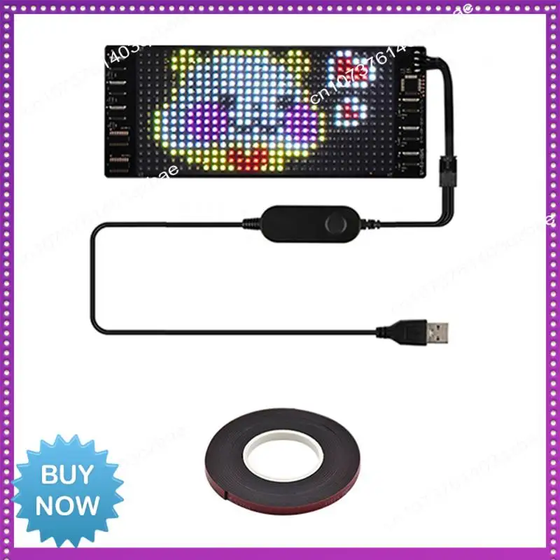 Hot Ltem LED Pixel Panel,USB 5V Flexible LED Module RGB Scrolling Text Animation Display,Bluetooth APP,16X32 Leds 7X17cm Durable