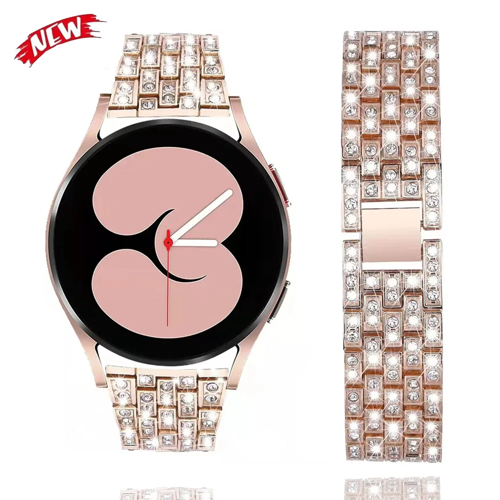 22mm 20mm Metal Diamond Band for Samsung Galaxy Watch 7 6 5 4 40mm 44mm Women bracelet wristband Huawei Watch 4 3 GT5 GT4 46mm