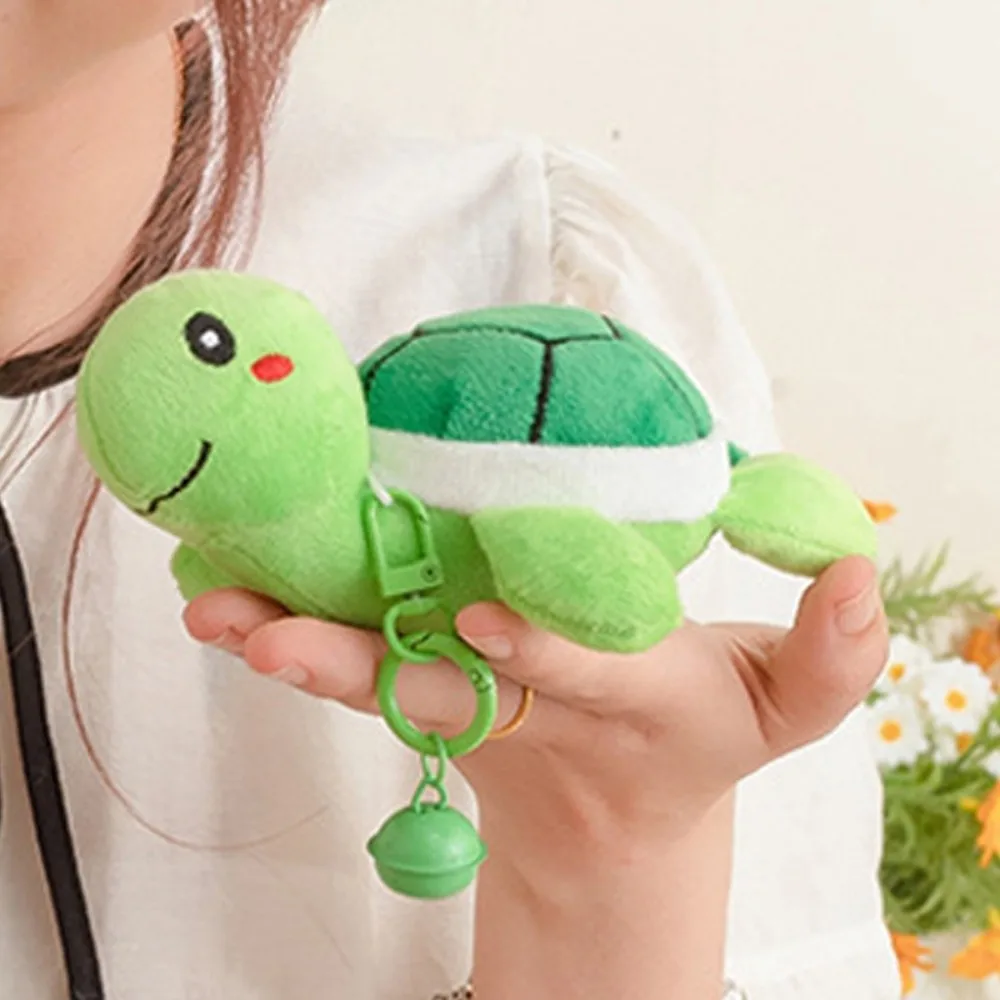 Bell Turtle Plush Pendant Stuffed Creative Turtle Plush Doll Keychain Bag Hanging Cute Turtle Plush Toy Keyring