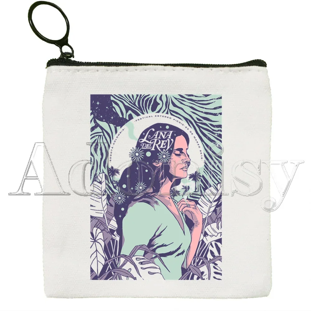 Lana Del Rey New Women's Bag Pure White  Handmade Cloth Bag Coin Purse Whiteboard  Bag Handbag