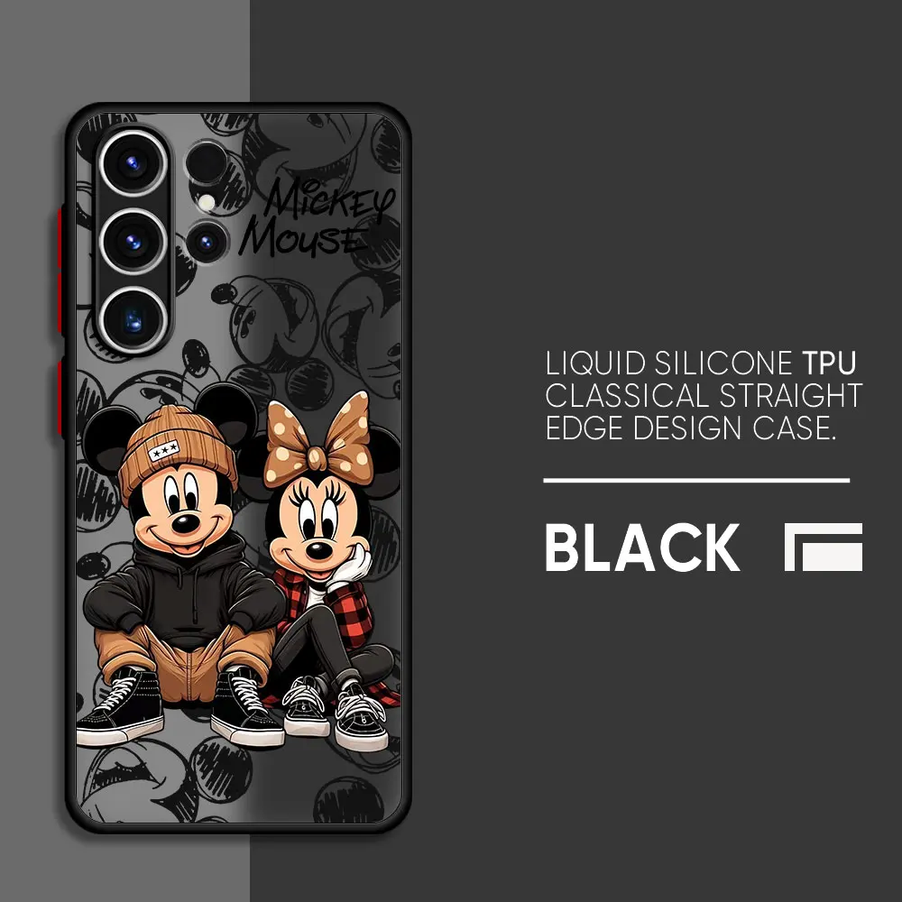 Disney Mickey Minnie Mouse Case for Samsung Galaxy A72 A22 A32 A14 A53 A24 A54 A34 A73 A23 A13 A33 A52 5G Luxury Soft Cover