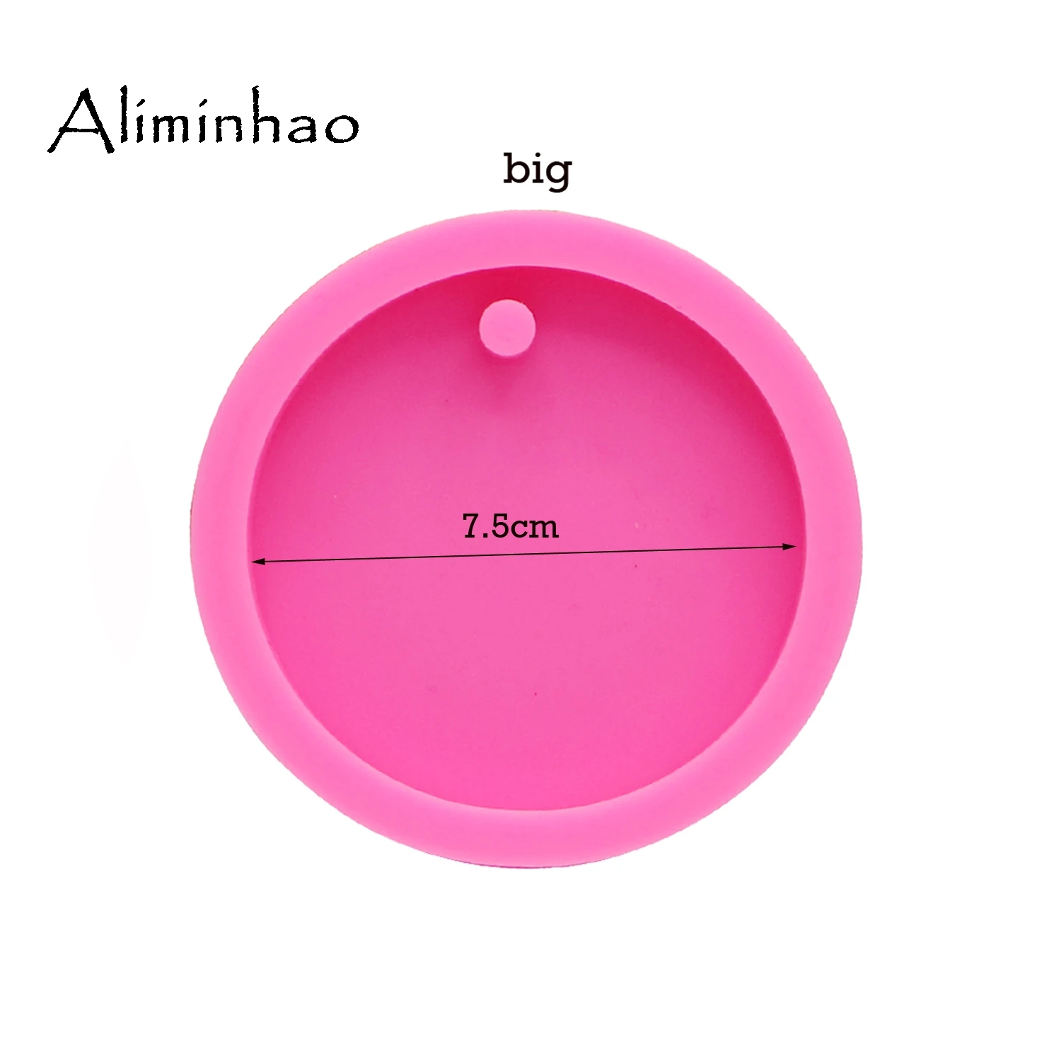 DY0079 50mm/75mm shiny Round Circle With Hole Disk Keychains silicone mold for Key chain Pendant clay DIY Resin mold 6