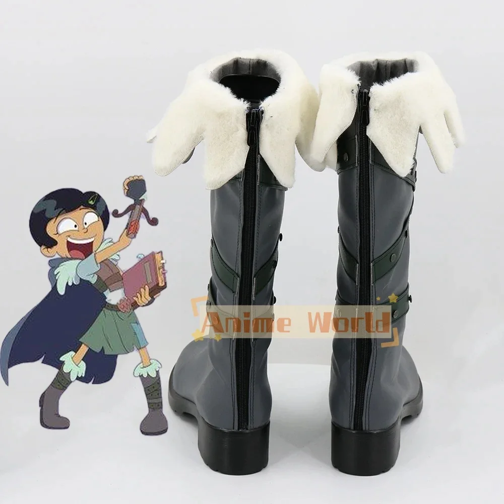 Marcy Wu Cosplay Shoes Halloween Carnival Boots Cosplay Prop PU Leather Shoes Custom Made