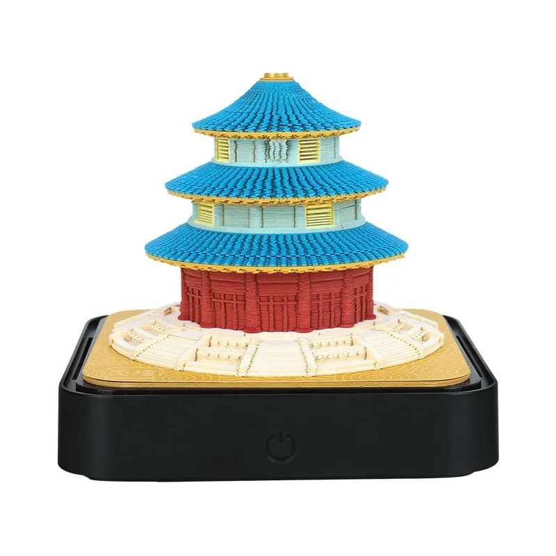 2023 Year of the Rabbit Craft Gifts New Panorama Temple of Heaven Qinian Hall Paper Carving Calendar 3D Memo Pad