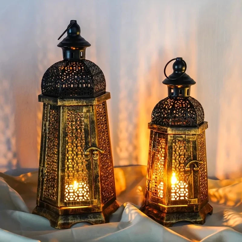 Moon Ftival candle holder hollow wrought iron retro portle home decoration ornament