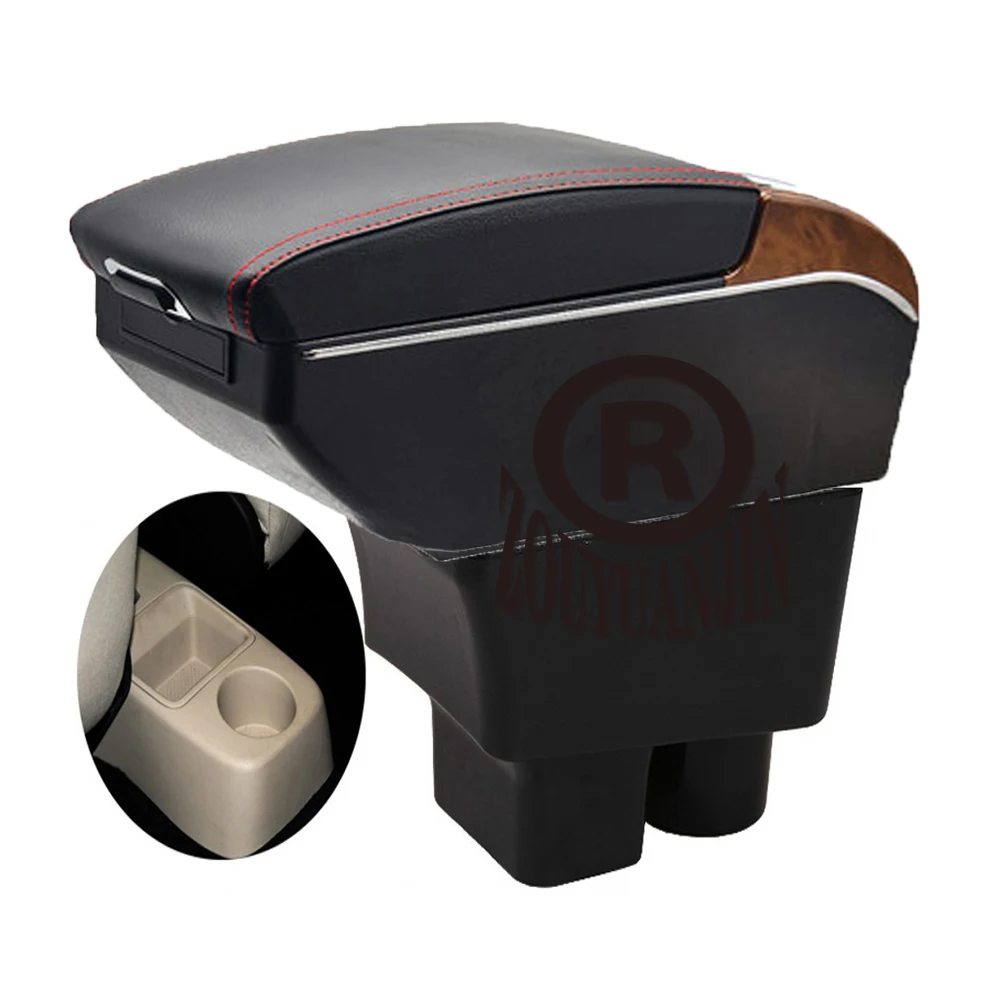 

For Skoda Fabia Roomster Armrest Box Elbow Rest Center Console Storage with Phone Charging USB Interface Cup Holder