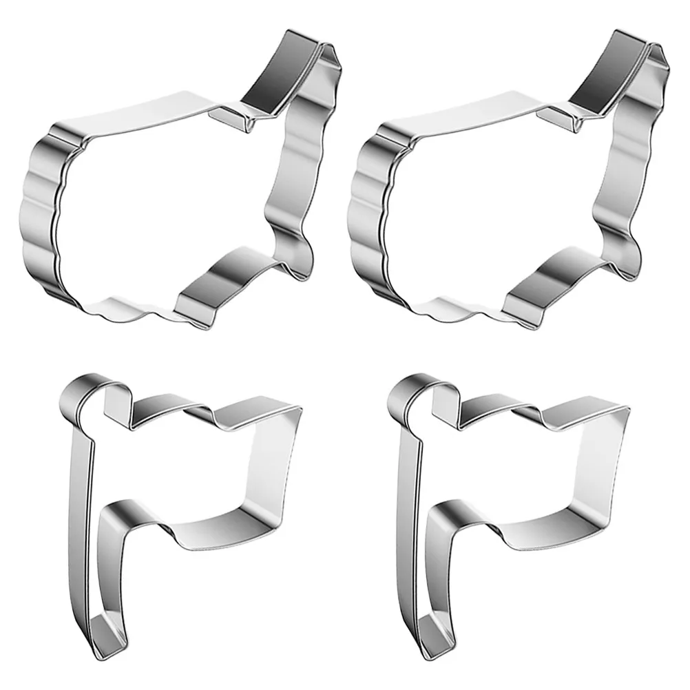 4Pcs Metal Patriotic Cookie Cutters Usa Flag and Map Design Stainless Steel Fondant Cake Decorating Molds for 4Th of July