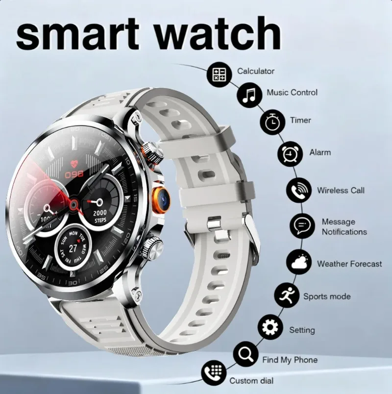 H18 Smart Watch For Men Women HD Spherical Screen Large Storage Independent Call Multifunctional Fitness Sports Wrist Watch