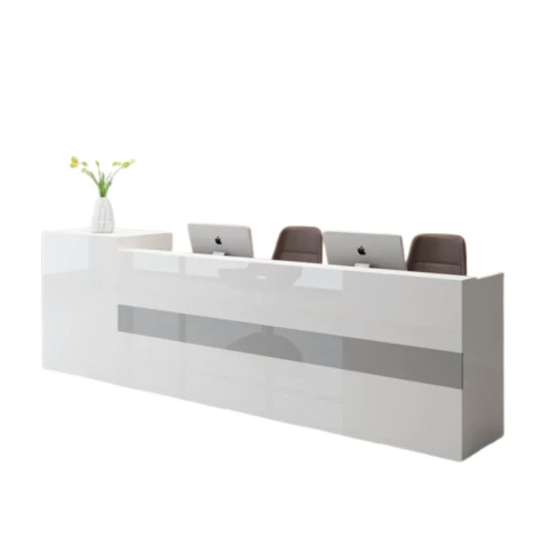 #Luxury Salon Reception Desk Display Nordic Modern Reception Desk Vintage Office Beauty Aesthetic Bancone Commercial Furniture