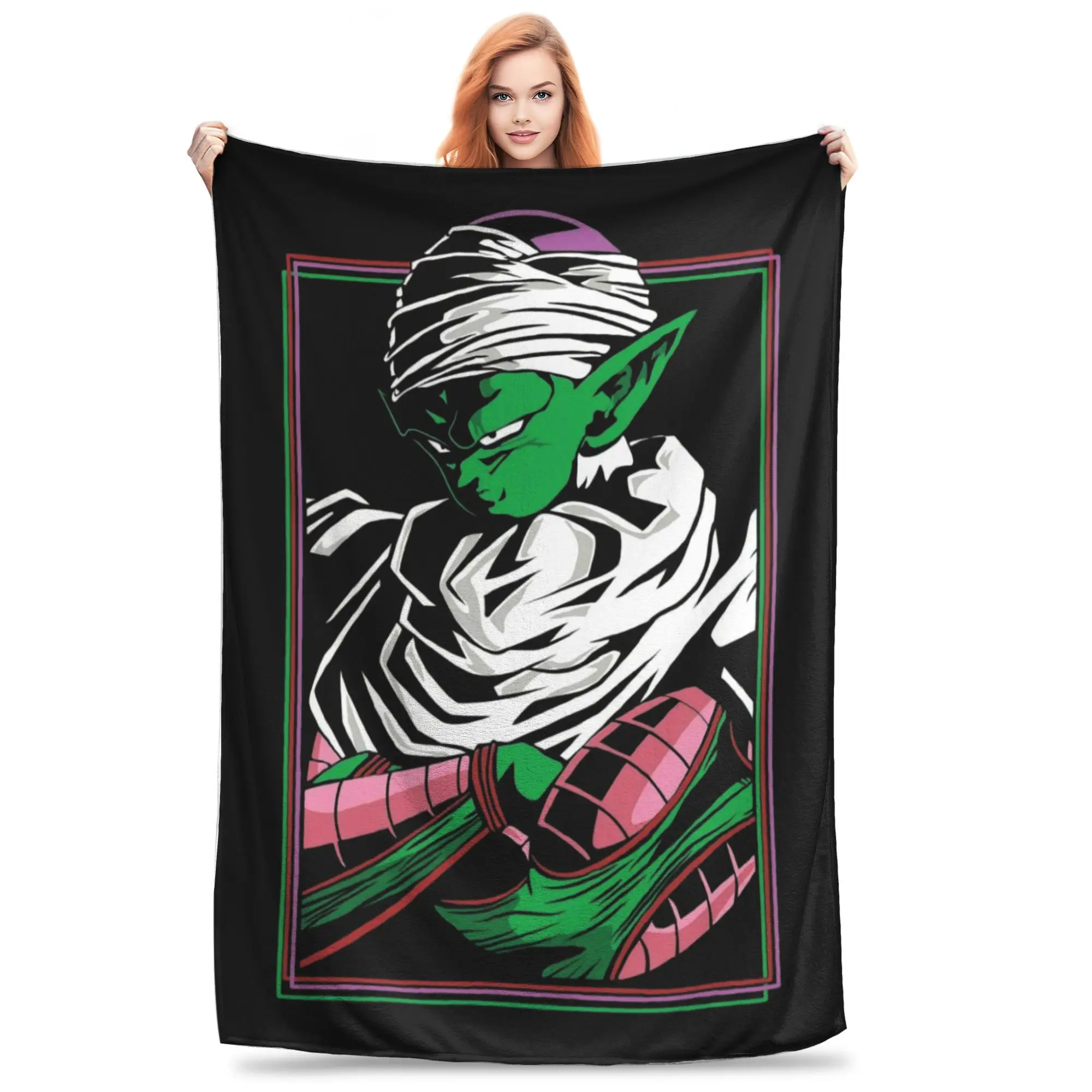 Dragon Ball Piccolo Steadfast Resolve Mantas Franela Novedad Mantas suaves para ropa de cama Decoración de salón,