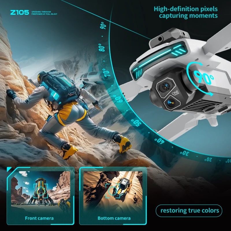 2025 New Z105 Drone Professional 4K Camera  WIFI Brushless FPV UAV With Screen Laser obstacle avoidance RC Quadcopter Toys Gifts