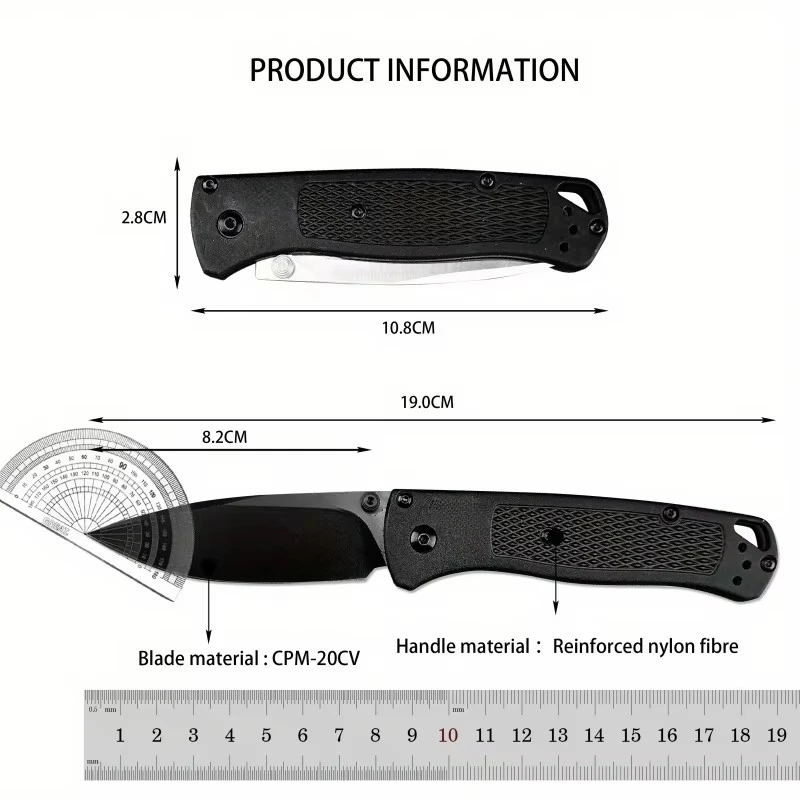 5 Colors BM Bugout 535 EDC Folding Pocket Knife 440C Blade Nylon Fiber Handle Portable Hunting Outdoor Self-defense Camping Tool