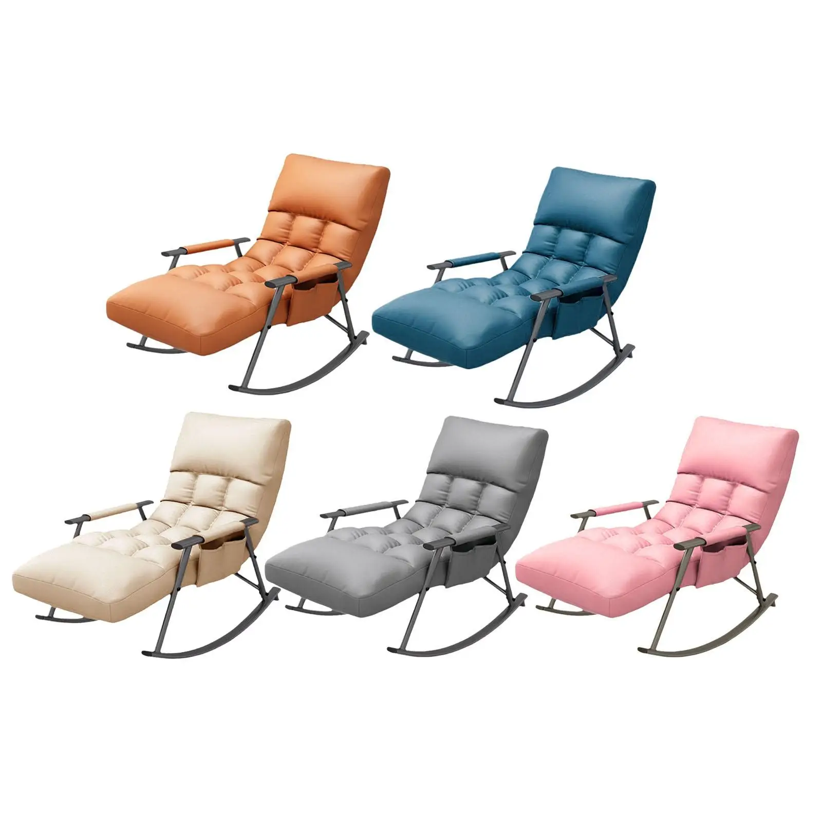 

Rocking Chair Lazy Sofa Casual Reading Chair Portable Versatile Accent Chair Armchair for Balcony Garden Office