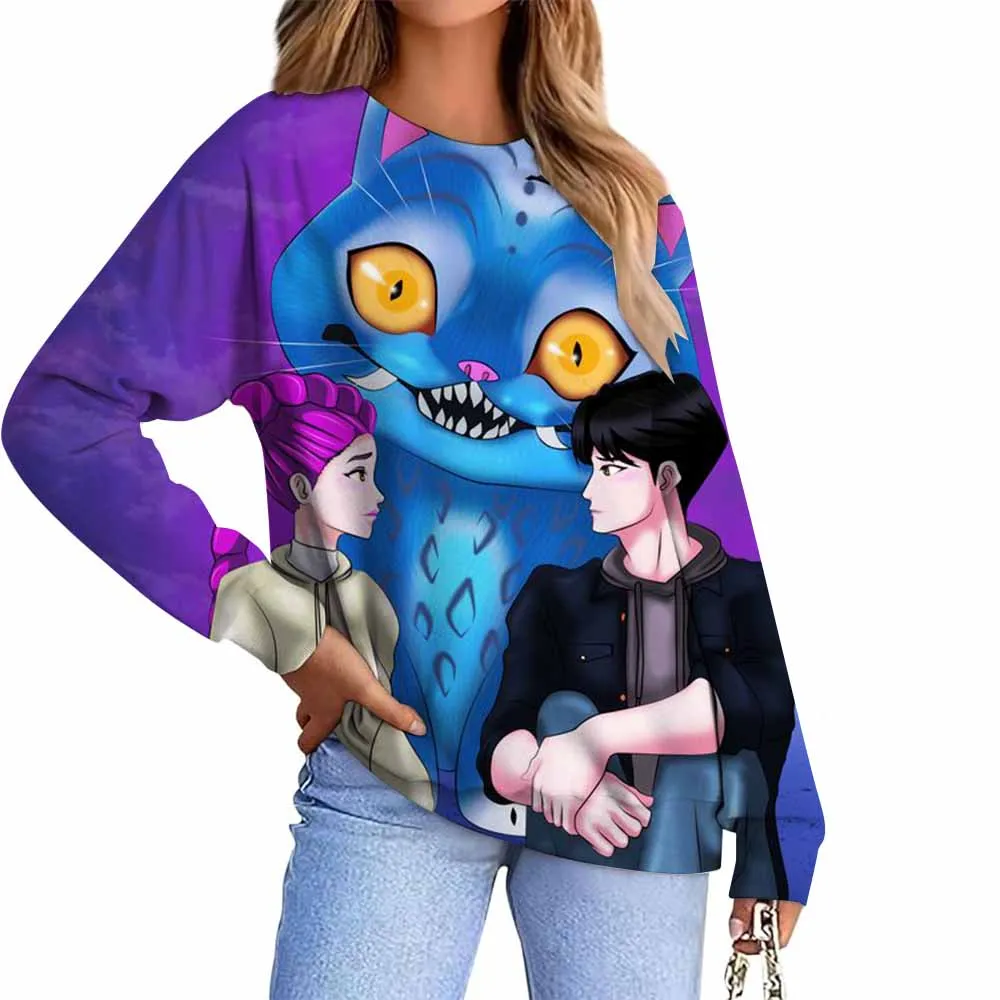 Maßgeschneidertes grenzüberschreitendes Sweatshirt Huntrix Kpop Witch Hunt bedruckter Rundhalsausschnitt, volle Ärmel, andere Streetwear-Stil