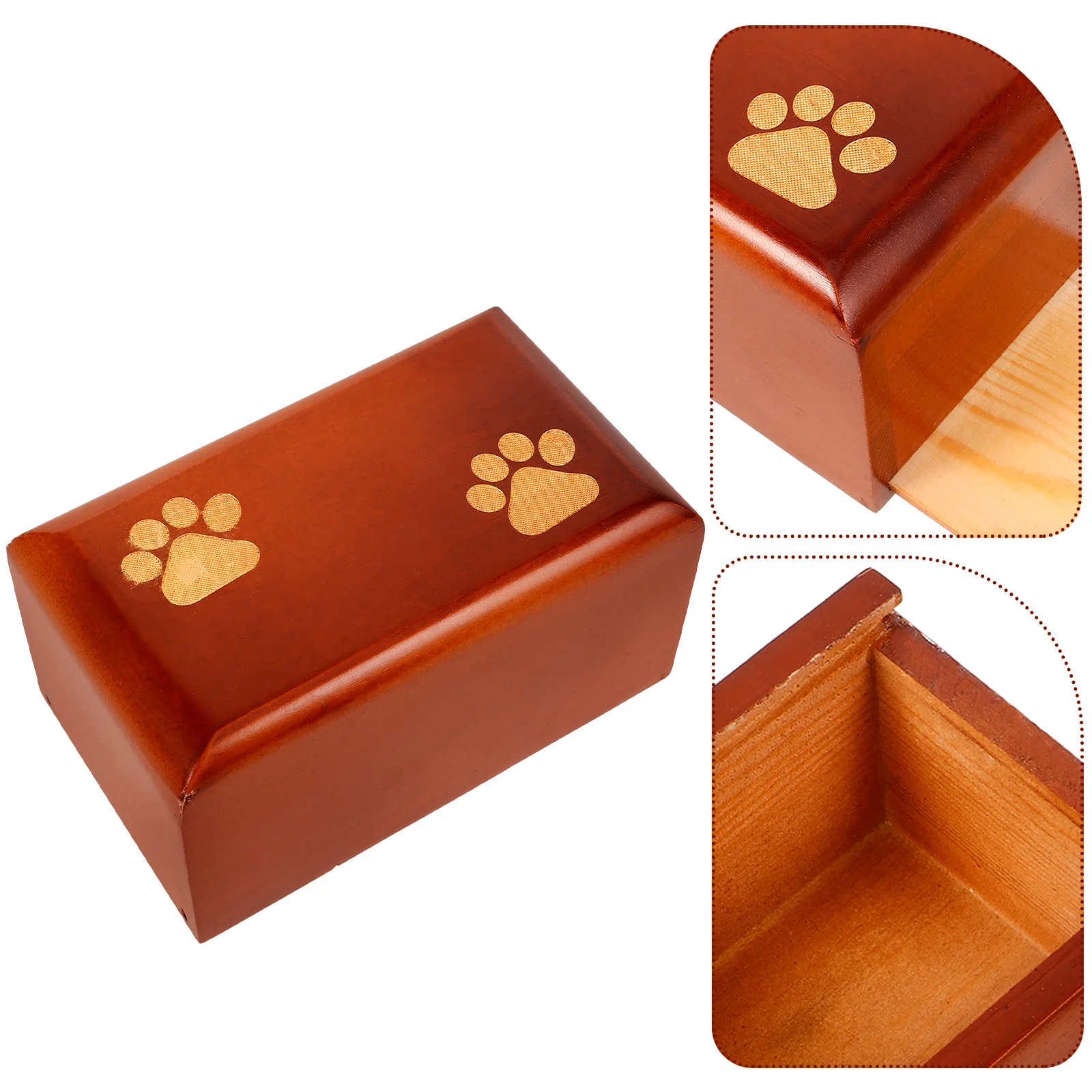 Scatola per cremazione in legno per urna per animali domestici per ceneri di cani e gatti Memorial Keepsake porta inserti per animali domestici urna in legno stile finitura naturale sicura