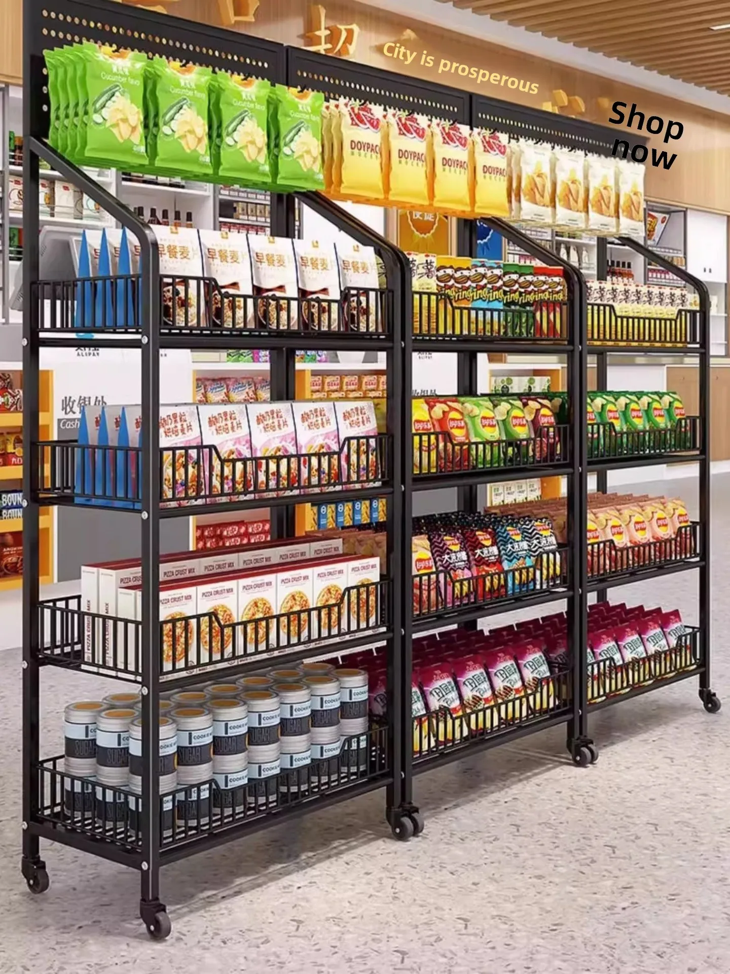 Mobile Multi-Layer Storage Ra Display elf Beverage Toy Food Storage Organizer Carbon Steel und Stand Universal elf