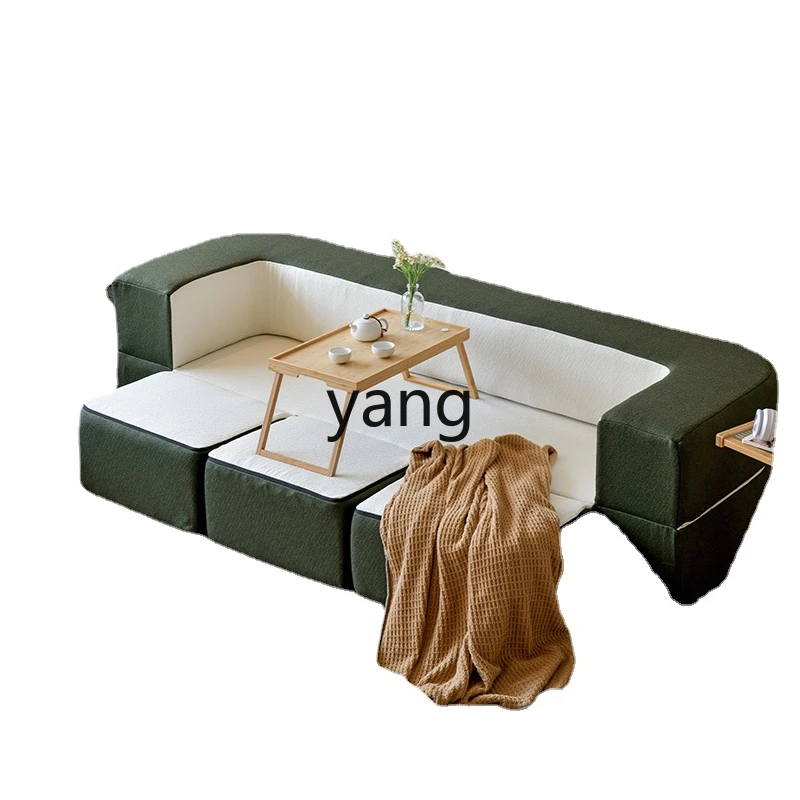 CX Dual-Use High-End Tofu Block Parent-Child Reading Removable and Washable Fabric Three-Person Small Apartment Sofa